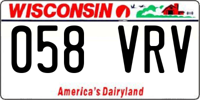 WI license plate 058VRV
