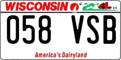 WI license plate 058VSB
