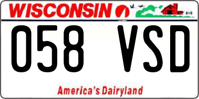WI license plate 058VSD