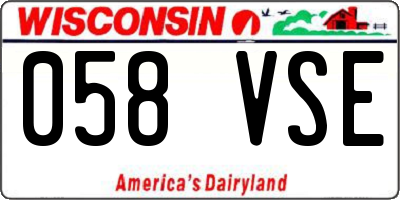 WI license plate 058VSE