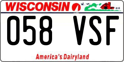 WI license plate 058VSF