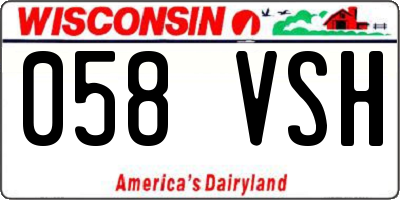 WI license plate 058VSH