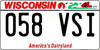 WI license plate 058VSI