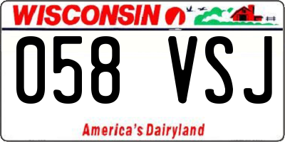 WI license plate 058VSJ