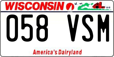 WI license plate 058VSM