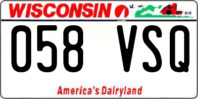 WI license plate 058VSQ