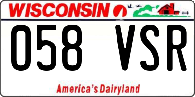 WI license plate 058VSR