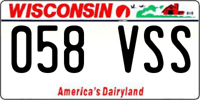 WI license plate 058VSS