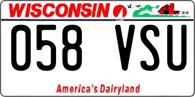 WI license plate 058VSU