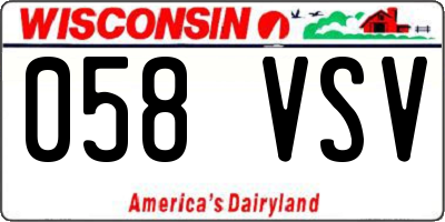 WI license plate 058VSV