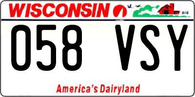 WI license plate 058VSY