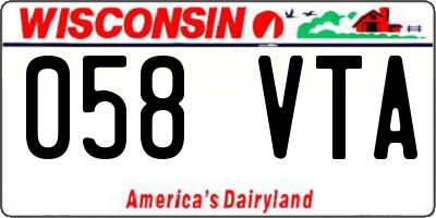 WI license plate 058VTA
