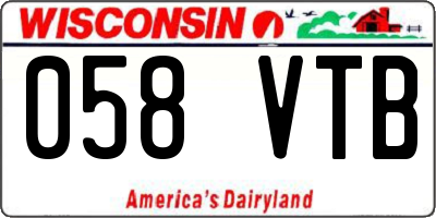 WI license plate 058VTB