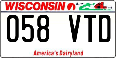 WI license plate 058VTD