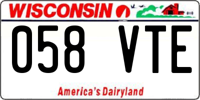 WI license plate 058VTE