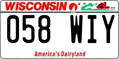 WI license plate 058WIY