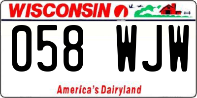 WI license plate 058WJW