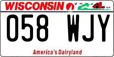 WI license plate 058WJY