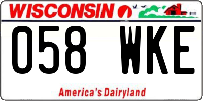 WI license plate 058WKE