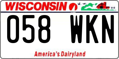 WI license plate 058WKN
