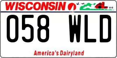 WI license plate 058WLD