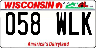 WI license plate 058WLK