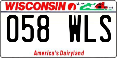 WI license plate 058WLS