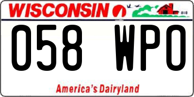 WI license plate 058WPO