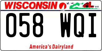 WI license plate 058WQI