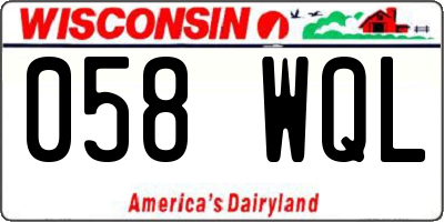 WI license plate 058WQL