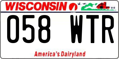 WI license plate 058WTR