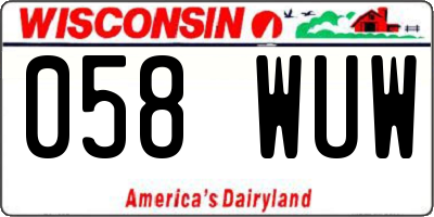 WI license plate 058WUW