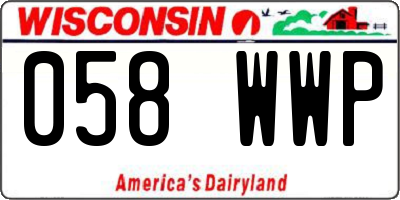 WI license plate 058WWP