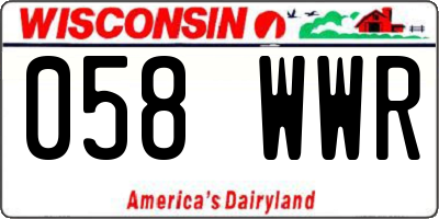 WI license plate 058WWR
