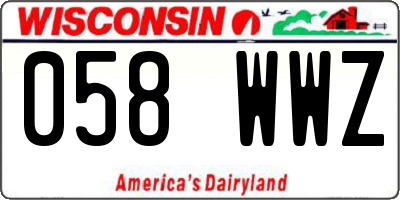 WI license plate 058WWZ