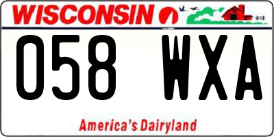 WI license plate 058WXA