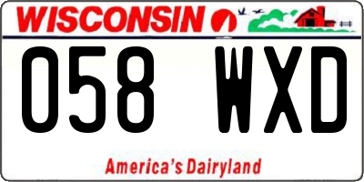 WI license plate 058WXD