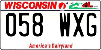 WI license plate 058WXG