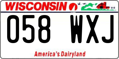WI license plate 058WXJ