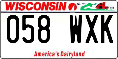 WI license plate 058WXK