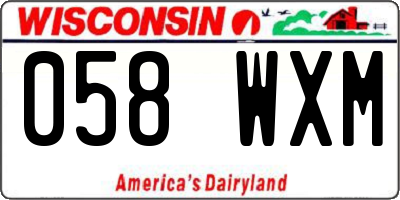 WI license plate 058WXM