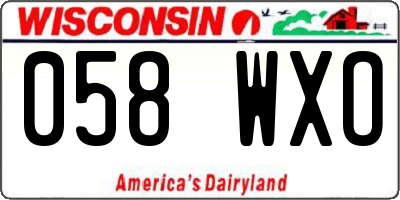 WI license plate 058WXO