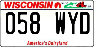 WI license plate 058WYD