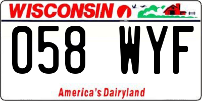 WI license plate 058WYF