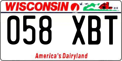 WI license plate 058XBT