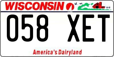 WI license plate 058XET