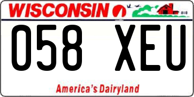 WI license plate 058XEU