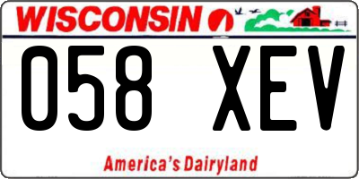 WI license plate 058XEV