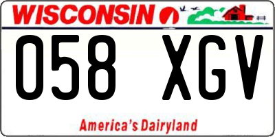 WI license plate 058XGV