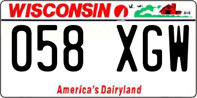 WI license plate 058XGW